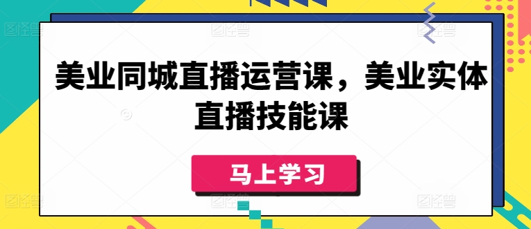 美业同城直播运营课，美业实体直播技能课-三六网赚