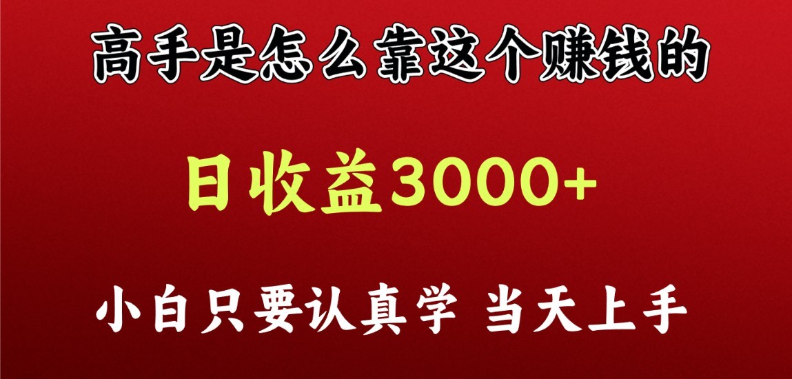 看高手是怎么赚钱的，一天收益至少3000+以上，小白当天上手-三六网赚