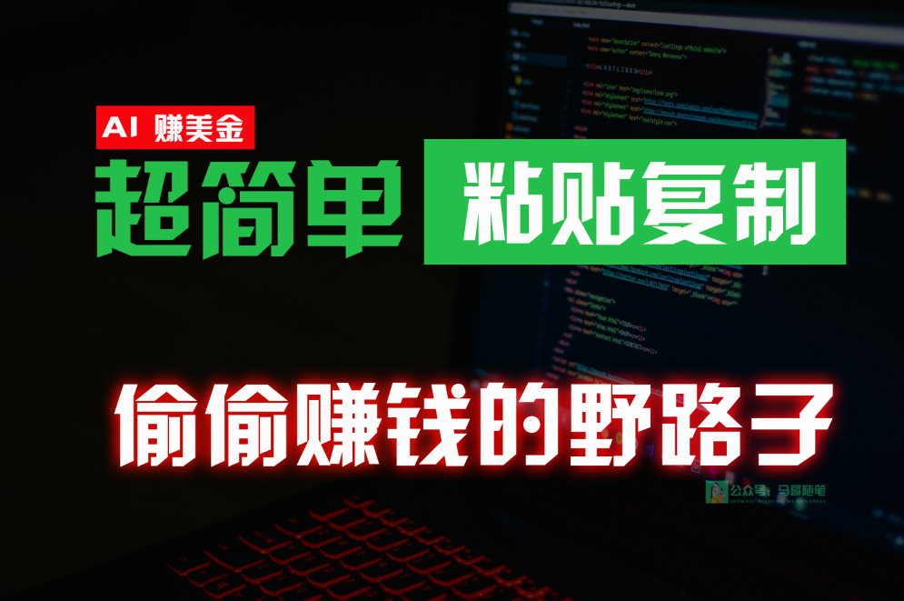 偷偷赚钱野路子，0成本海外淘金，无脑粘贴复制，稳定且超简单，适合副业兼职-三六网赚