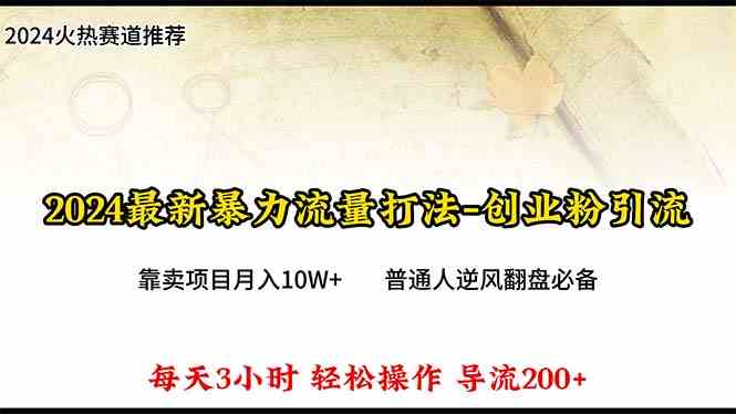 （10151期）2024年最新暴力流量打法，每日导入300+，靠卖项目月入10W+-三六网赚