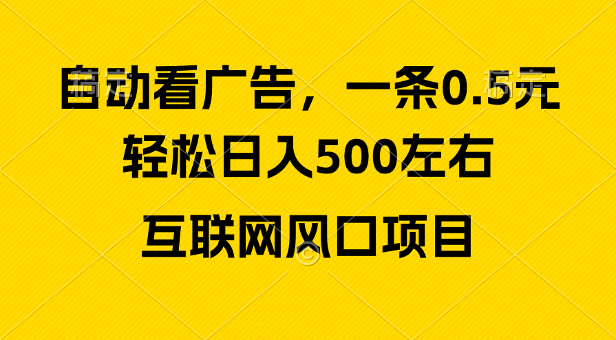 （10306期）广告收益风口，轻松日入500+，新手小白秒上手，互联网风口项目-三六网赚