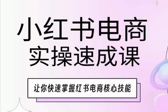 小红书电商实操速成课，让你快速掌握红书电商核心技能-三六网赚