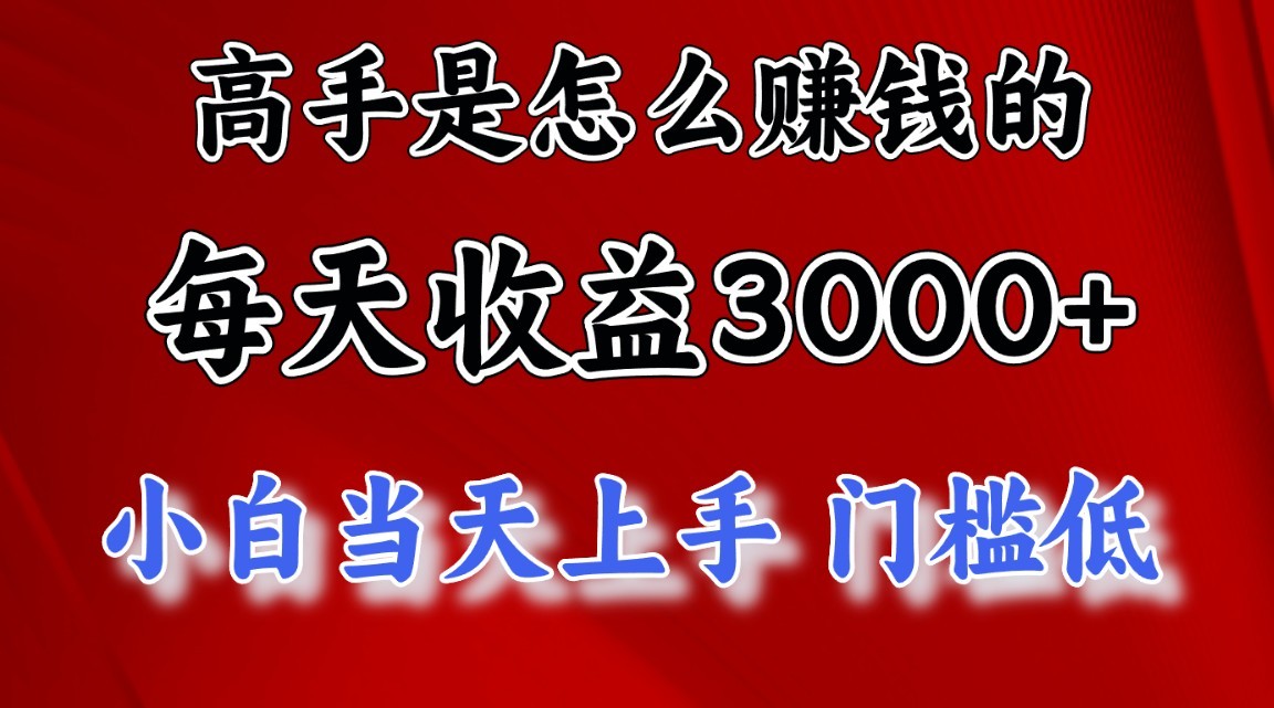 高手是怎么赚钱的，一天收益3000+，闷声发财项目，不是一般人能看懂的-三六网赚