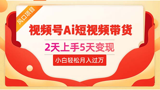 （10807期）2天上手5天变现视频号Ai短视频带货0粉丝0基础小白轻松月入过万-三六网赚