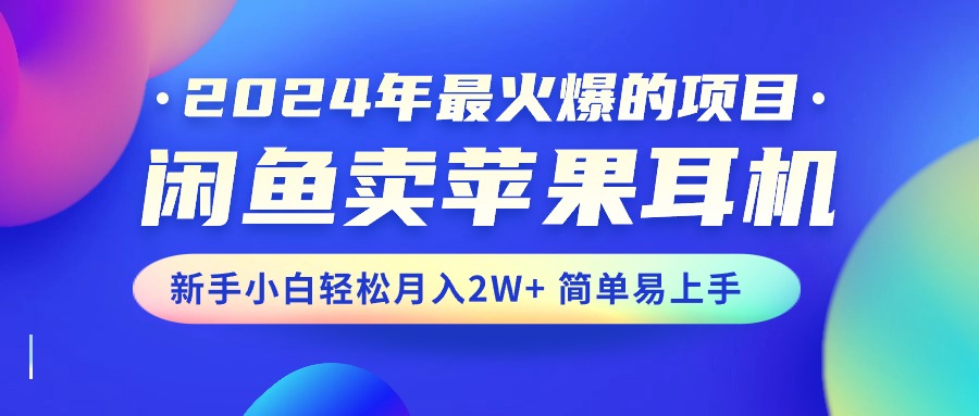 （10863期）2024年最火爆的项目，闲鱼卖苹果耳机，新手小白轻松月入2W+简单易上手-三六网赚