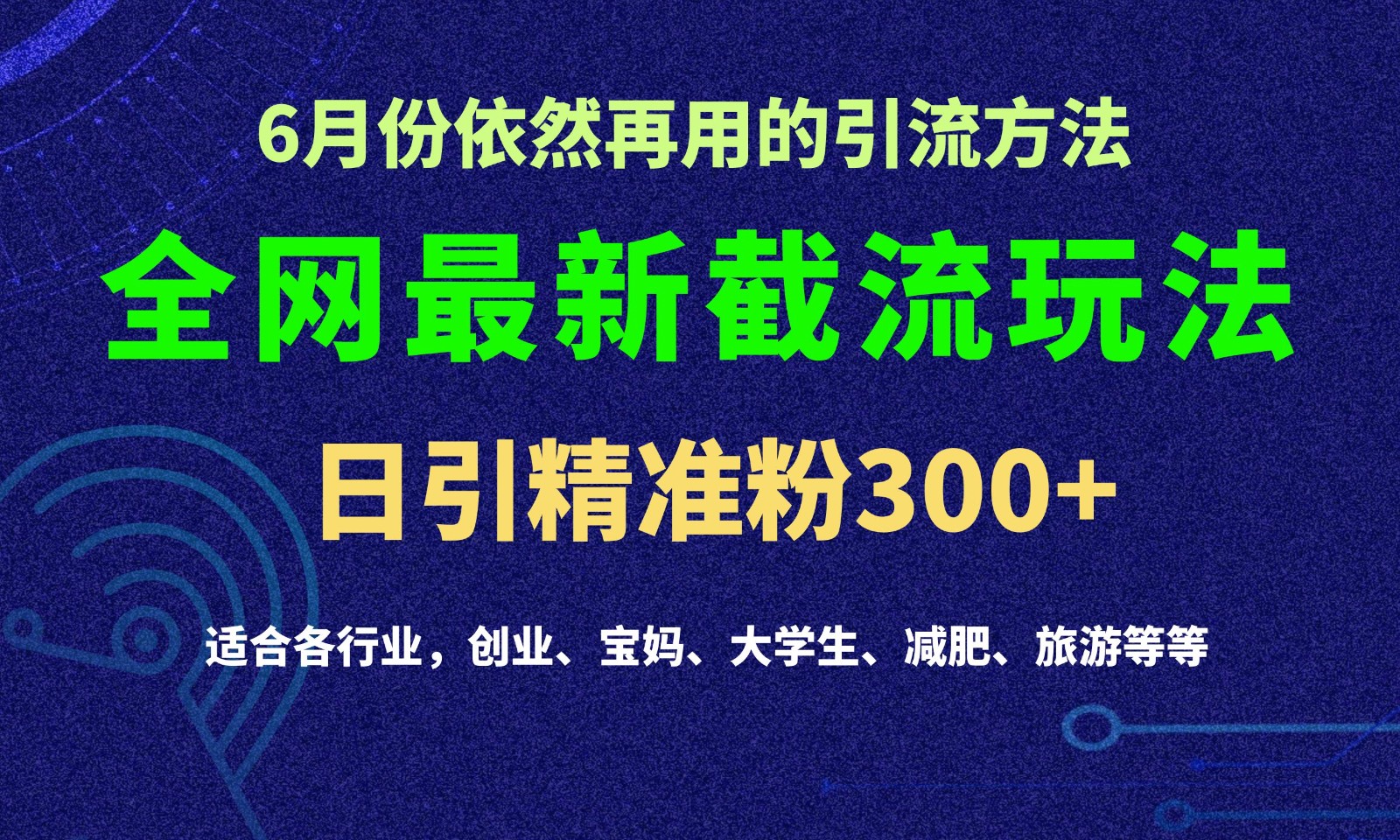 2024全网最新截留玩法，每日引流突破300+-三六网赚