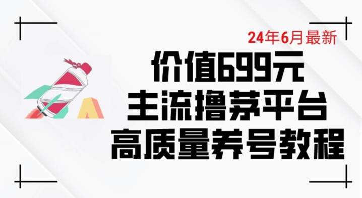 6月最新价值699的主流撸茅台平台精品养号下车攻略-三六网赚