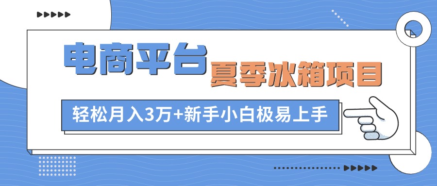 （10934期）电商平台夏季冰箱项目，轻松月入3万+，新手小白极易上手-三六网赚