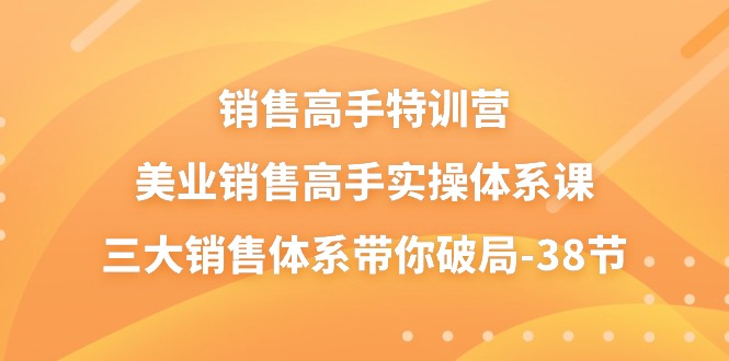 （10939期）销售-高手特训营，美业-销售高手实操体系课，三大销售体系带你破局-38节-三六网赚