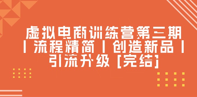 （10960期）虚拟电商训练营第三期丨流程精简丨创造新品丨引流升级 [完结]-三六网赚