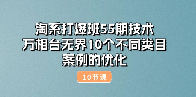 （10996期）淘系打爆班55期技术：万相台无界10个不同类目案例的优化（10节）-三六网赚