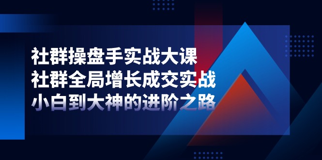 （11058期）社群-操盘手实战大课：社群 全局增长成交实战，小白到大神的进阶之路-三六网赚