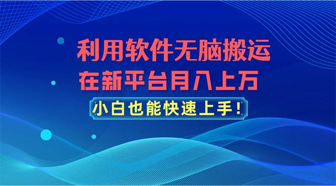 （11078期）利用软件无脑搬运，在新平台月入上万，小白也能快速上手-三六网赚