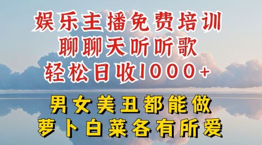 娱乐主播免费培训聊聊天听听歌轻松日收1K+，男女美丑都能做萝卜白菜各有所爱【揭秘】-三六网赚