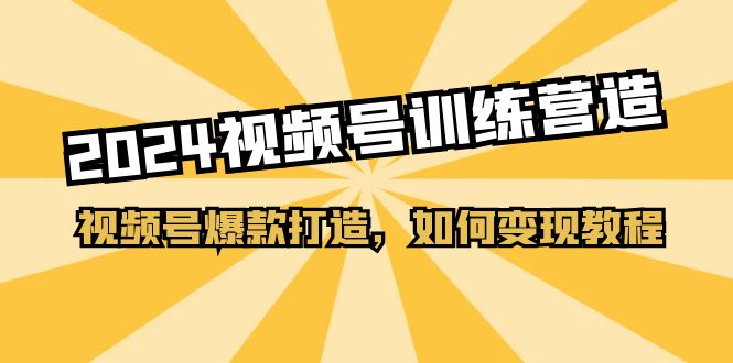 2024视频号训练营，视频号爆款打造，如何变现教程（20节课）-三六网赚