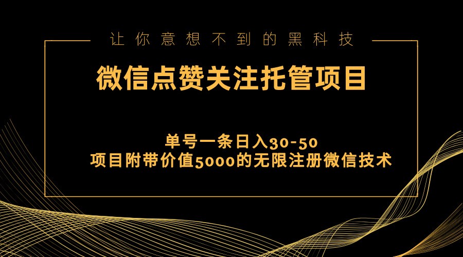 （11177期）视频号托管点赞关注，单微信30-50元，附带价值5000无限注册微信技术-三六网赚