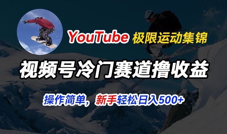 视频号冷门赛道撸收益，YouTube搬运极限运动集锦，暴力起号，操作简单流量高，轻松日入5张【揭秘】-三六网赚