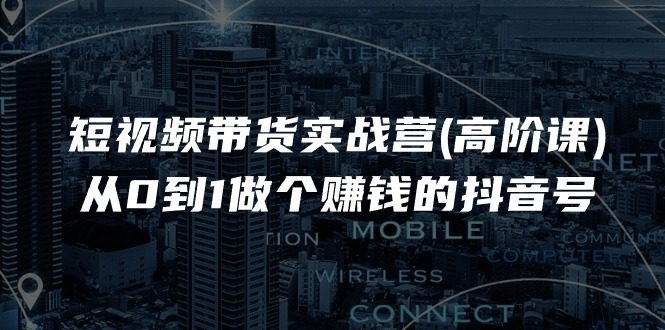 （11253期）短视频带货实战营(高阶课)，从0到1做个赚钱的抖音号（17节课）-三六网赚