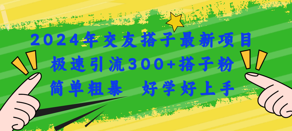 （11259期）2024年交友搭子最新项目，极速引流300+搭子粉，简单粗暴，好学好上手-三六网赚