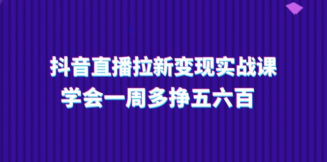 抖音直播拉新变现实操课，学会一周多挣五六百（15节课）-三六网赚