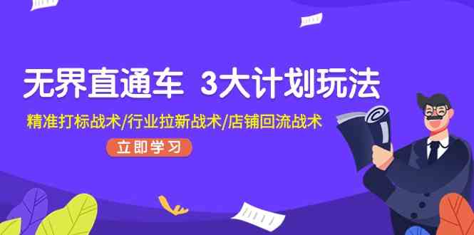 无界直通车3大计划玩法，精准打标战术/行业拉新战术/店铺回流战术-三六网赚