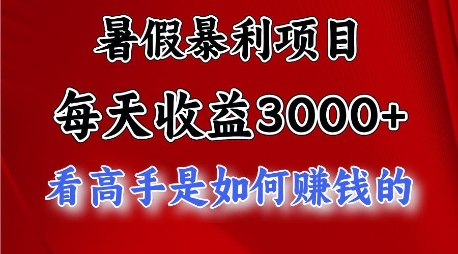 暑假暴力项目 1天收益3000+，视频号，快手，不露脸直播.次日结算-三六网赚