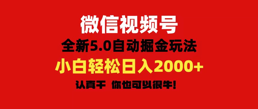 （11332期）微信视频号变现，5.0全新自动掘金玩法，日入利润2000+有手就行-三六网赚