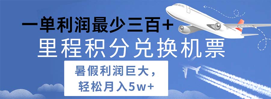 （11385期）2024暑假利润空间巨大的里程积分兑换机票项目，每一单利润最少500-三六网赚