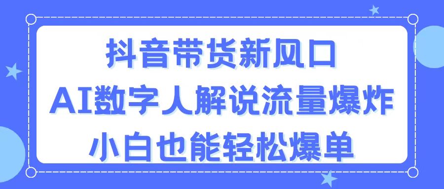 （11401期）抖音带货新风口，AI数字人解说，流量爆炸，小白也能轻松爆单-三六网赚