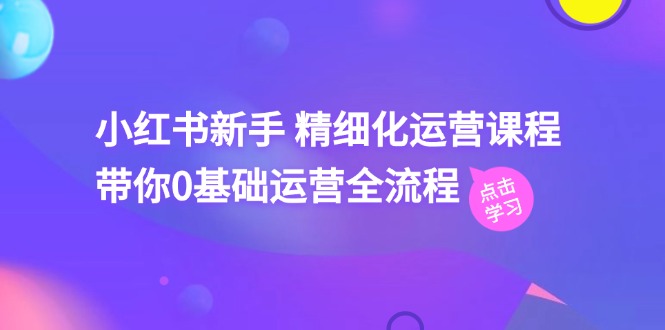 （11417期）小红书新手 精细化运营课程，带你0基础运营全流程（41节视频课）-三六网赚