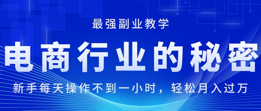 （11427期）电商行业的秘密，新手每天操作不到一小时，月入过万轻轻松松，最强副业…-三六网赚