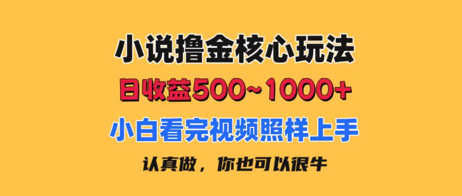 （11461期）小说撸金核心玩法，日收益500-1000+，小白看完照样上手，0成本有手就行-三六网赚