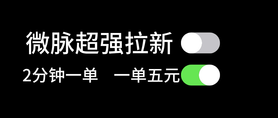 （11580期）微脉超强拉新， 两分钟1单， 一单利润5块，适合小白-三六网赚