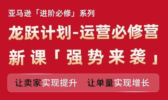 亚马逊进阶必修系列，龙跃计划-运营必修营新课，让卖家实现提升 让单量实现增长-三六网赚