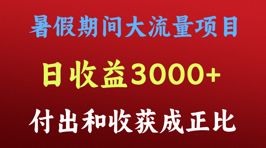 一天收益3000+，暑假期间， 这个项目才是真火-三六网赚