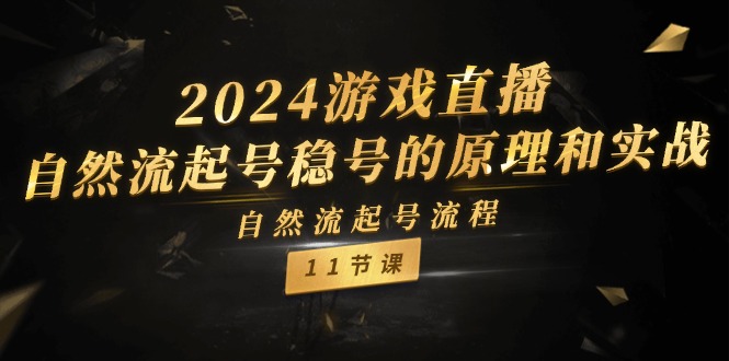 （11653期）2024游戏直播-自然流起号稳号的原理和实战，自然流起号流程（11节）-三六网赚