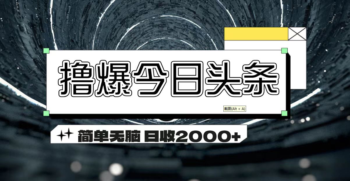 （11665期）撸爆今日头条 简单无脑操作 日收2000+-三六网赚