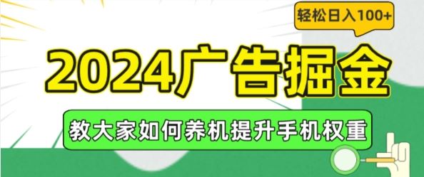 2024广告掘金，教大家如何养机提升手机权重，轻松日入100+【揭秘】-三六网赚