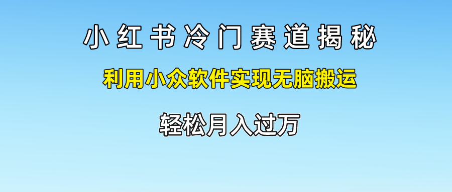 小红书冷门赛道揭秘,利用小众软件实现无脑搬运，轻松月入过万-三六网赚