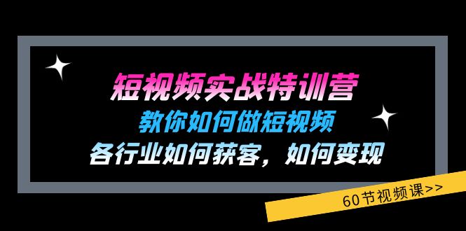 短视频实战特训营：教你如何做短视频，各行业如何获客，如何变现 (60节)-三六网赚