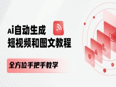 AI自动生成短视频和图文课程，全方位手把手教学-三六网赚