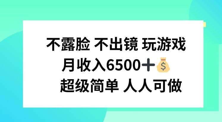 不露脸 不出境 玩游戏，月入6500 超级简单 人人可做【揭秘】-三六网赚