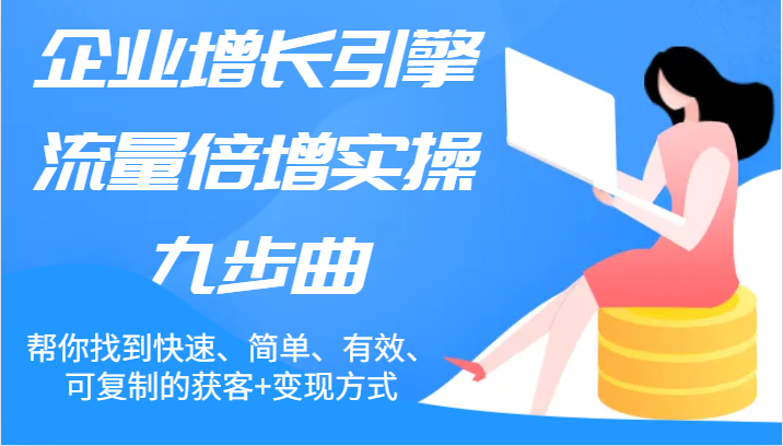 企业增长引擎流量倍增实操九步曲，帮你找到快速、简单、有效、可复制的获客+变现方式-三六网赚