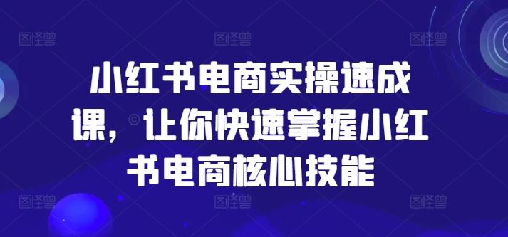 小红书电商实操速成课，让你快速掌握小红书电商核心技能-三六网赚