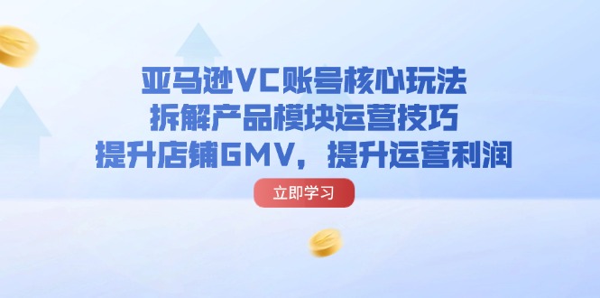 （11848期）亚马逊VC账号核心玩法，拆解产品模块运营技巧，提升店铺GMV，提升运营利润-三六网赚