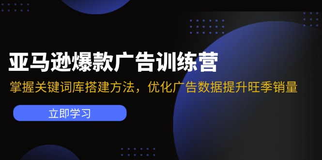 （11858期）亚马逊爆款广告训练营：掌握关键词库搭建方法，优化广告数据提升旺季销量-三六网赚