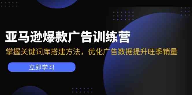 亚马逊爆款广告训练营：掌握关键词库搭建方法，优化广告数据提升旺季销量-三六网赚