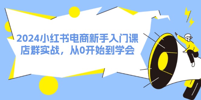 （11988期）2024小红书电商新手入门课，店群实战，从0开始到学会（31节）-三六网赚