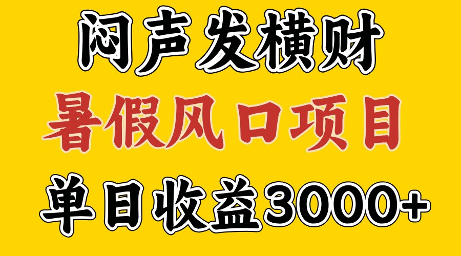 30天赚了7.5W 暑假风口项目，比较好学，2天左右上手-三六网赚