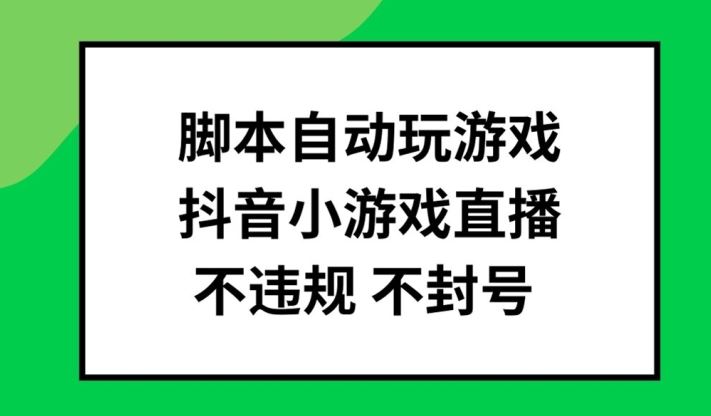 脚本自动玩游戏，抖音小游戏直播，不违规不封号可批量做【揭秘】-三六网赚